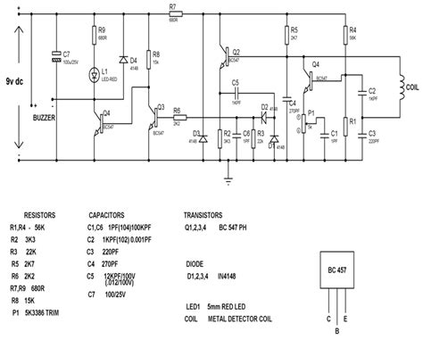 metal detector wiring diagram